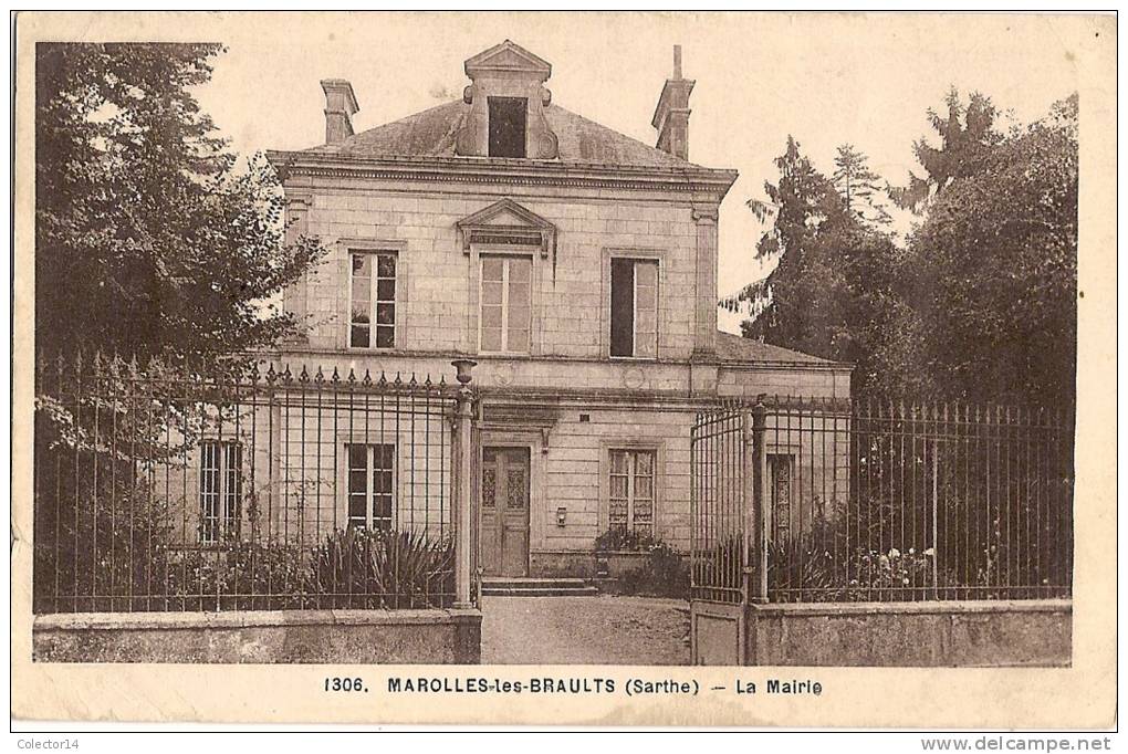 72 MAROLLES LES BRAULTS  LA MAIRIE 1945 - Marolles-les-Braults