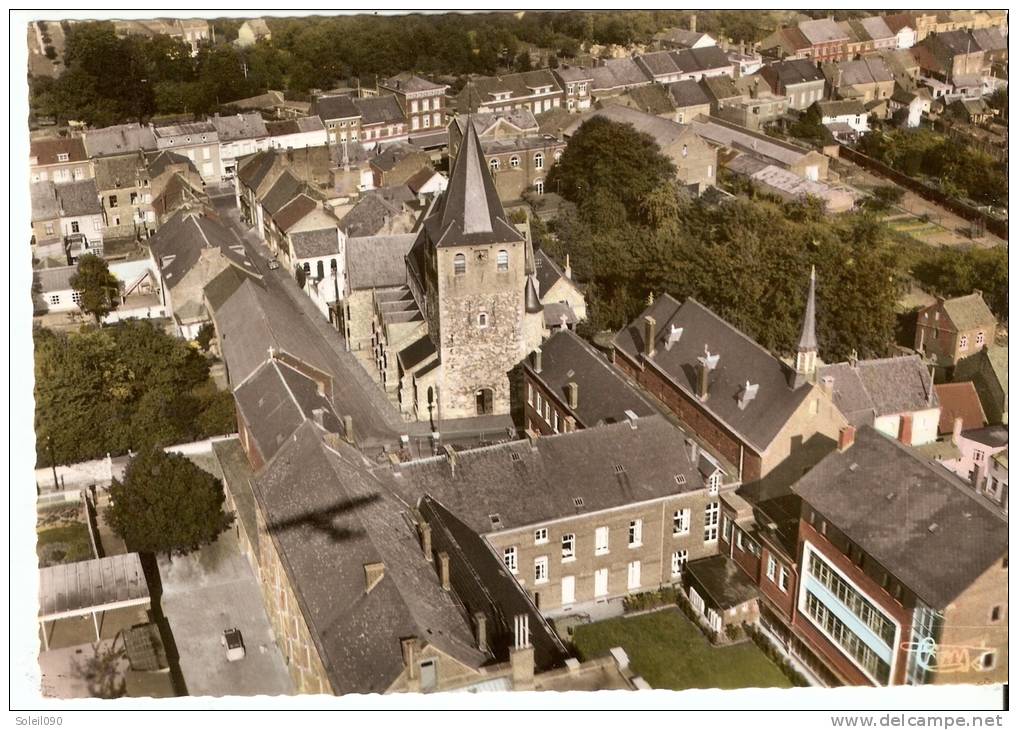 CP  BELGIQUE   4280  HANNUT   Vue  Aérienne  L'eglise  Et  L'ecole  Du  Sacré Coeur - Autres & Non Classés