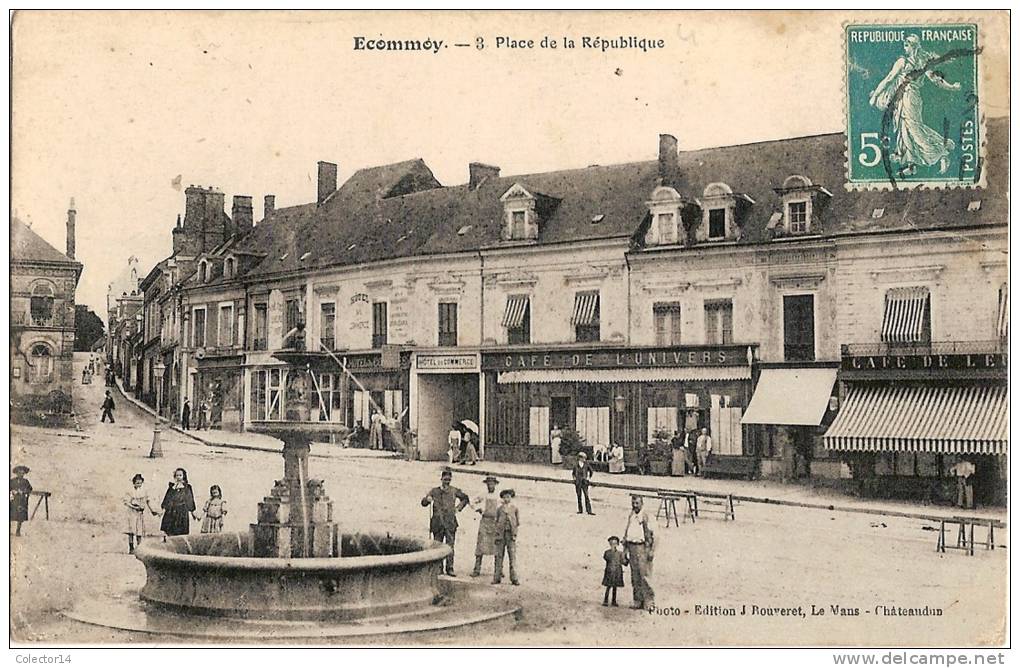 72 ECOMMOY PLACE DE LA REPUBLIQUE  1921 - Ecommoy