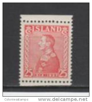 (SA0583) ICELAND, 1937 (25th Anniversary Of The Reign Of Christian X, 25a., Red). Mi # 191. MNH** Stamp - Neufs