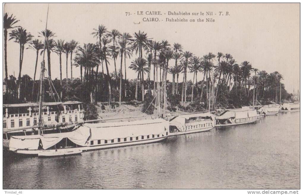 EGYPTE LE CAIRE CAIRO ( DAHABIEHS SUR LE NIL ) BATEAUX  NAVIGATION FLUVIALE - Le Caire