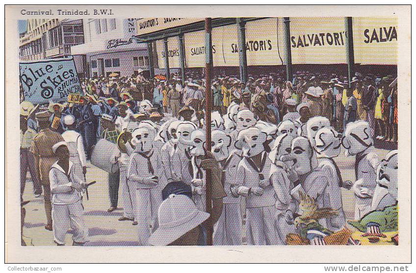Trinidad British West Indies Ethnic Carnival Booklet With Views And 4 Vintage Original Postcard Cpa Ak (W3_1027) - Trinidad