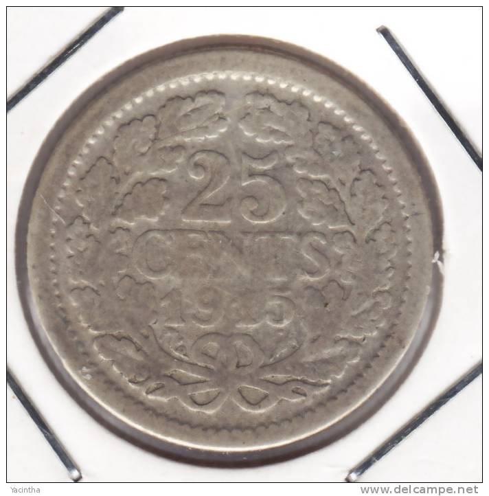 Nederland   25 Cent   Wilhelmina  1915  / Argent    (2152) - 25 Centavos