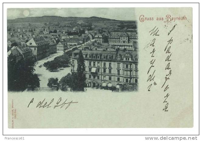 $3-2703 GERMANIA BAYREUTH 1900 VIAGGIATA IN ITALIA - Bayreuth