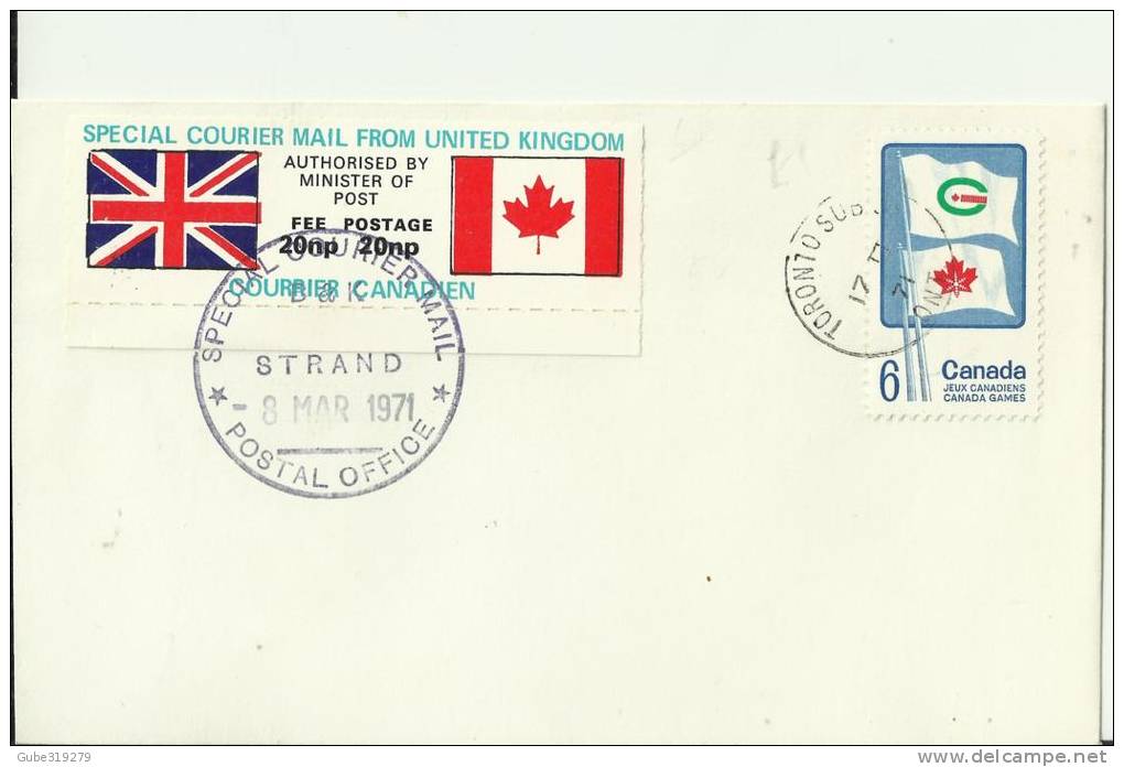 CANADA / UNITED KINGDOM 1971 - INTERESTING ¡¡¡¡¡ SPECIAL COVER SPECIAL COURIER MAIL FROM U.KINGDOM - SPECIAL AUTHORIZED - Express
