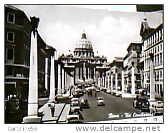 ROMA  VIA CONCILIAZIONE  E S PIETRO AUTO CAR VB1962  ED12169 - San Pietro