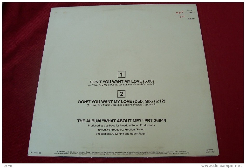 NICOLE McCLOUD °  DON 'T YOU WANT MY LOVE - 45 T - Maxi-Single