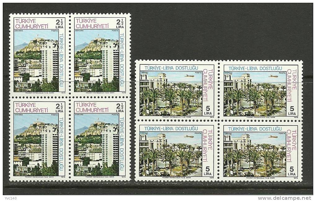 Turkey; 1978 Turkey-Libyan Friendship (Block Of 4) - Neufs