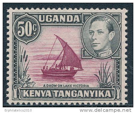 KENYA UGANDA AND TANZANIA  1949 KING GEORGE VI 50 CENTS SC# 79 VF MNH DHOW - Kenya, Ouganda & Tanganyika