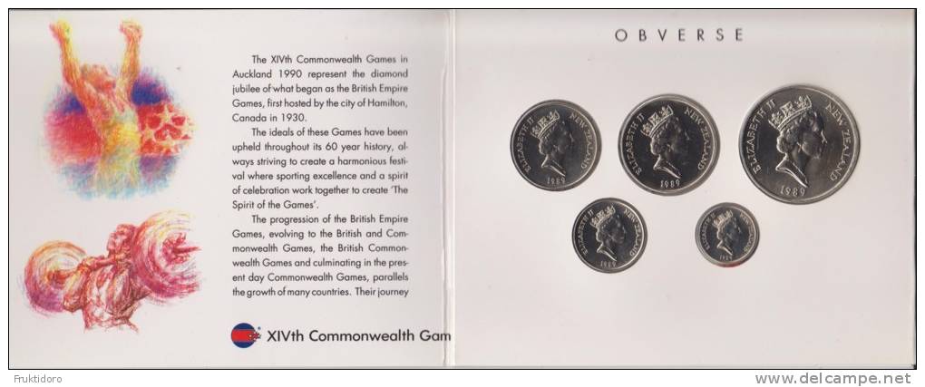 Coin New Zealand 1989 Uncirculated Set - XIV Commonwealth Games - Auckland 1990 - Neuseeland