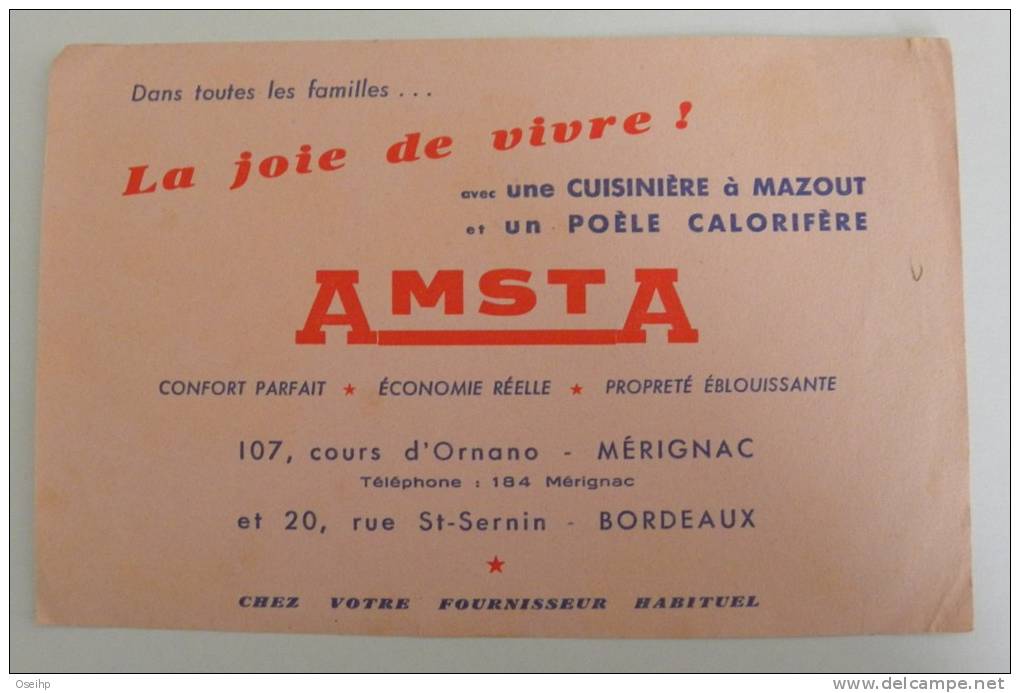 BUVARD AMSTA Cuisinière à Mazout - Poele - Mérignac Bordeaux - A