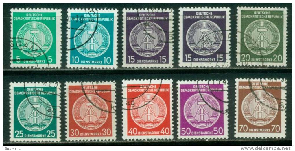 DDR  1954  Dienstmarken Für Verwaltungspost B II  (9 Ggest. (used))  Mi: 18-19, 21-27 (0,90 EUR) - Sonstige & Ohne Zuordnung