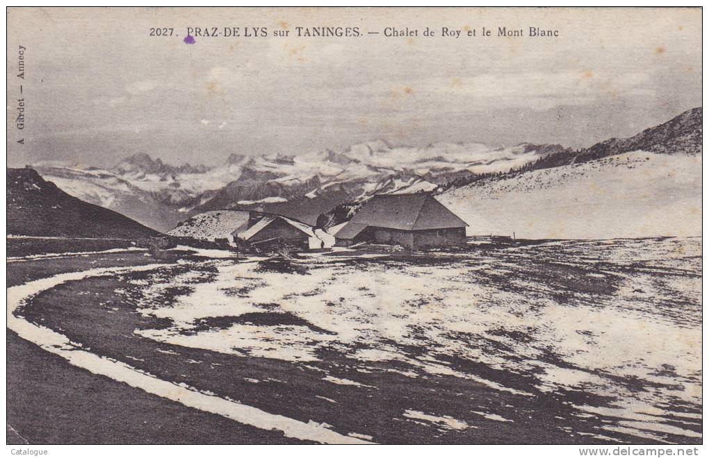 CPA  74 - PRAZ-DE-LYS Sur TANINGES Chalet De Roy Et Le Mont-Blanc - Taninges