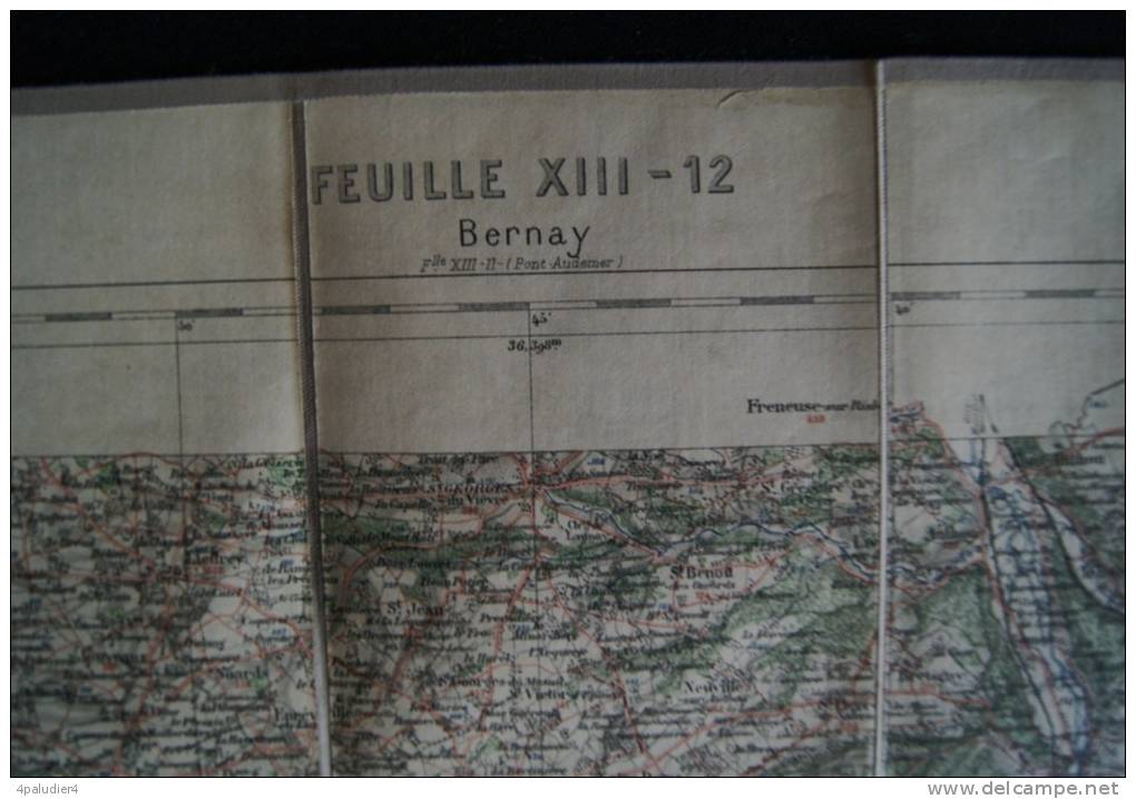 Carte Cantonale Normandie Eure BERNAY 1892 - Cartes Topographiques