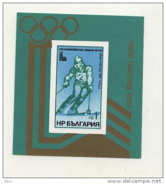 Mint S/S Olympic Games Lale Placid  1980 From Bulgaria - Invierno 1980: Lake Placid