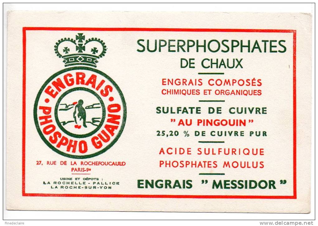 Buvard - Superphosphates De Chaux - La Rochefoucauld - Agriculture