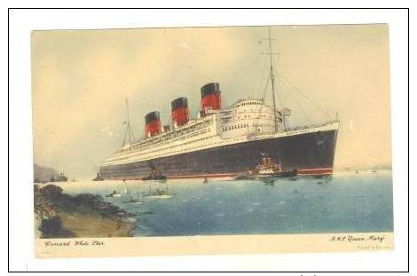 Ocean Liner Cunard R.M.S.  QUEEN MARY  Abstract LOG Card 50s #1 - Advertising