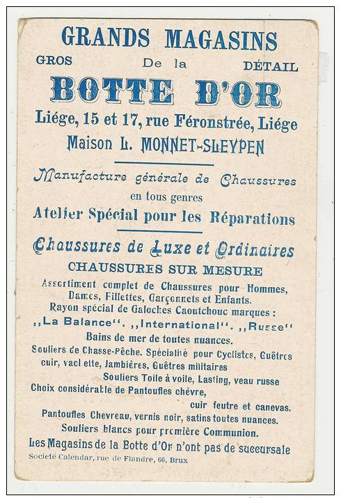 LIEGE  -  Grands Magasins De La BOTTE D´OR  Rue Féronstrée 15 Et 17.  -  Maison  L.  MONNET-SLEYPEN - Luik