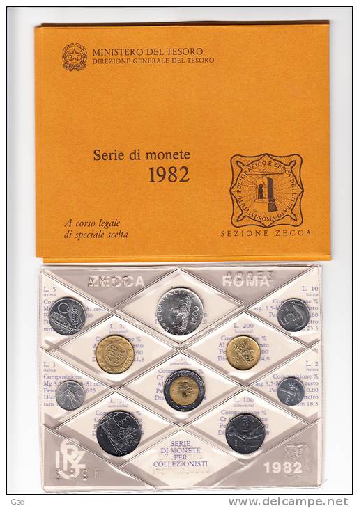 ITALIA 1982 - Serie  Completa 10 Monete In Confezione Originale IPZS - Jahressets & Polierte Platten