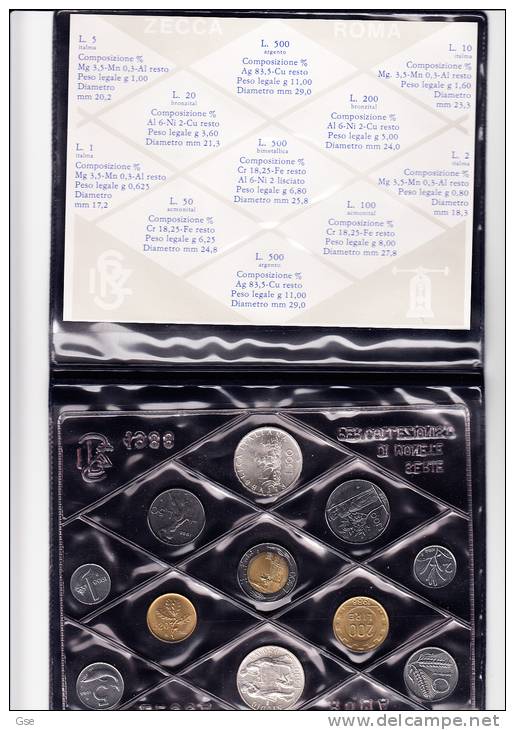 ITALIA 1988 - Serie  Completa 11 Monete In Confezione Originale IPZS (Don Bosco) - Set Fior Di Conio