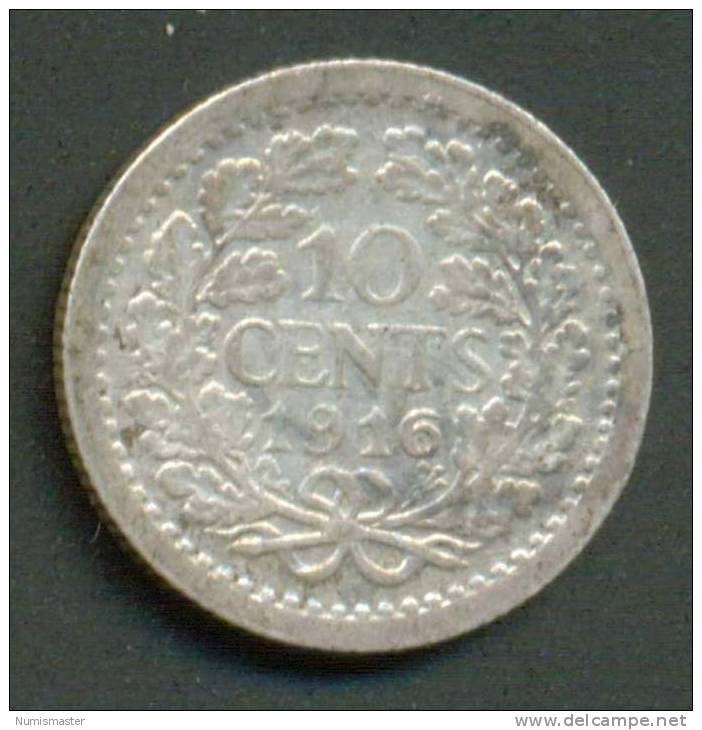 NETHERLANDS , 10 CENT 1916 - 10 Centavos