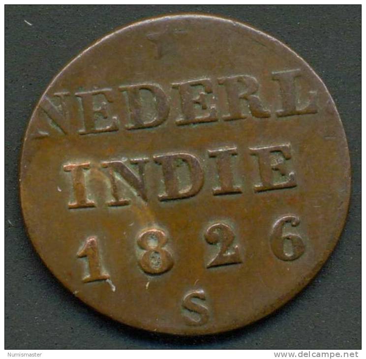 NETHERLANDS INDIES ,1/4 STUIVER 1826 S - Indes Néerlandaises