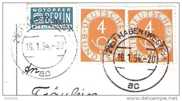 BRD 1951 MiNr1.24 Mef.KartegelaufenStempel Hagen  ( D130 )NP - Covers & Documents