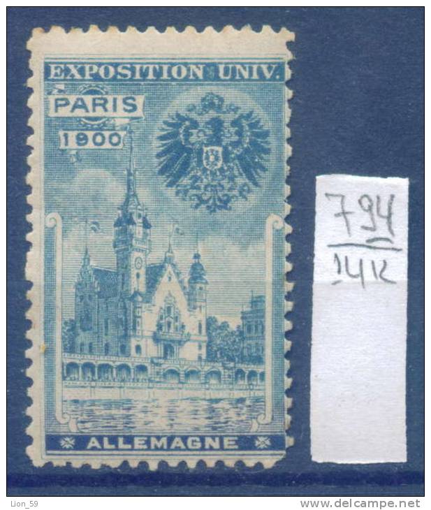 14K794 / Label 1900 PARIS UNIVERSAL EXPOSITION ALLEMAGNE - Deutschland Germany Allemagne France Frankreich Francia - 1900 – Paris (France)