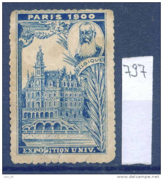 14K797 / Label 1900 PARIS UNIVERSAL EXPOSITION BELGIQUE -  France Frankreich Francia Belgium Belgien Belgio - 1900 – Paris (Frankreich)