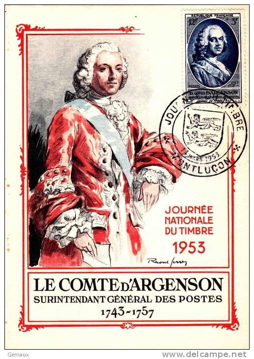 FDC : Journée Du Timbre 14/03/1953 Montluçon N°940 - 1950-1959