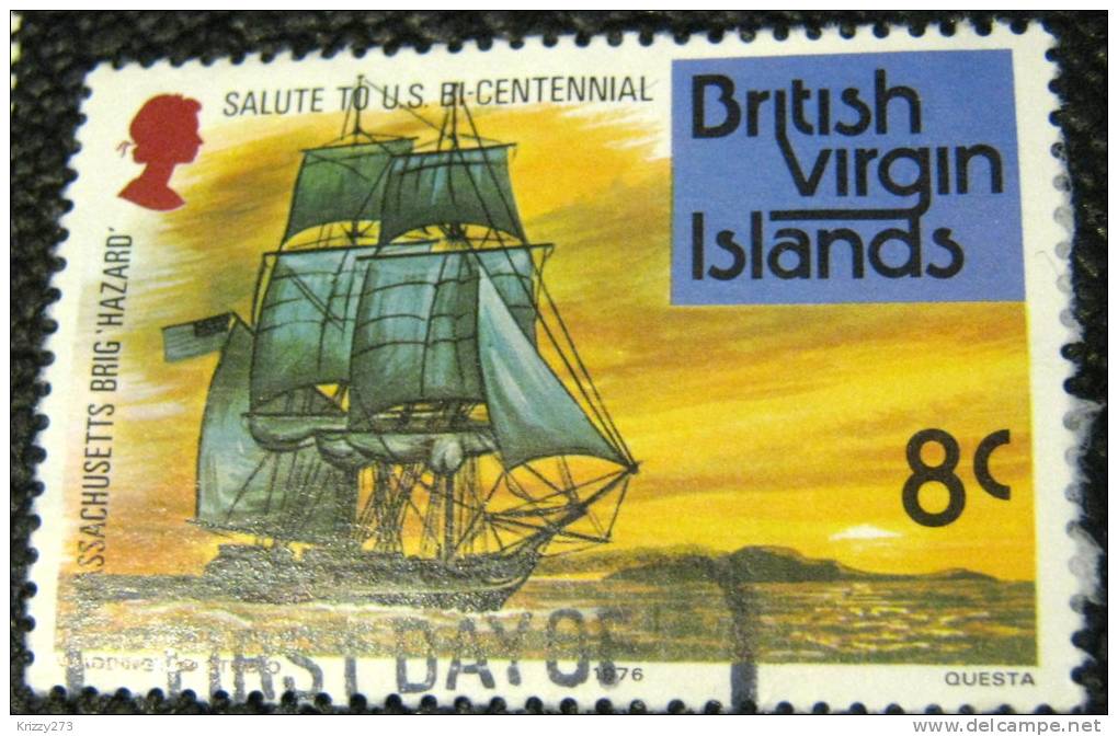 British Virgin Islands 1976 US Independence Bicentennial Ship 8c - Used - British Virgin Islands