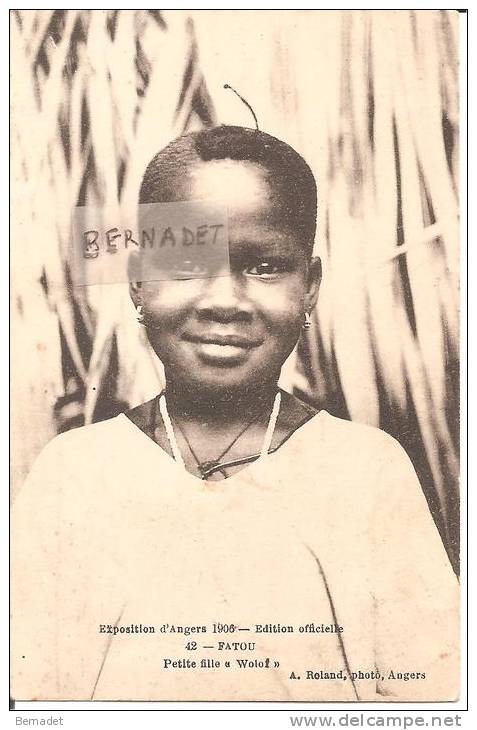 AFRIQUE  .. EXPOSITION D'ANGERS 1906 .. FATOU .. PETITE FILLE WOLOF - Zonder Classificatie