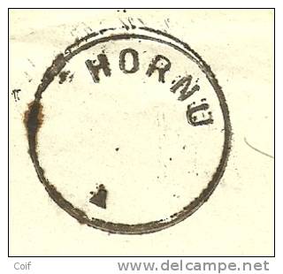 Brief "Administration Communale D'HORNU" Met Cirkelstempel Zonder Datummidden  HORNU (noodstempel) - Foruna (1919)