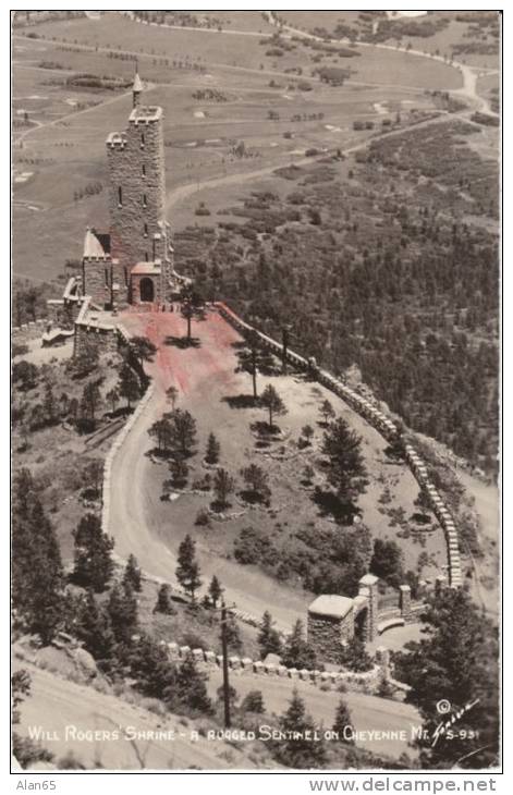 Colorado Springs CO Colorado, Will Rogers Shrine Viewpoint, C1930s/50s Vintage Real Photo Postcard - Colorado Springs