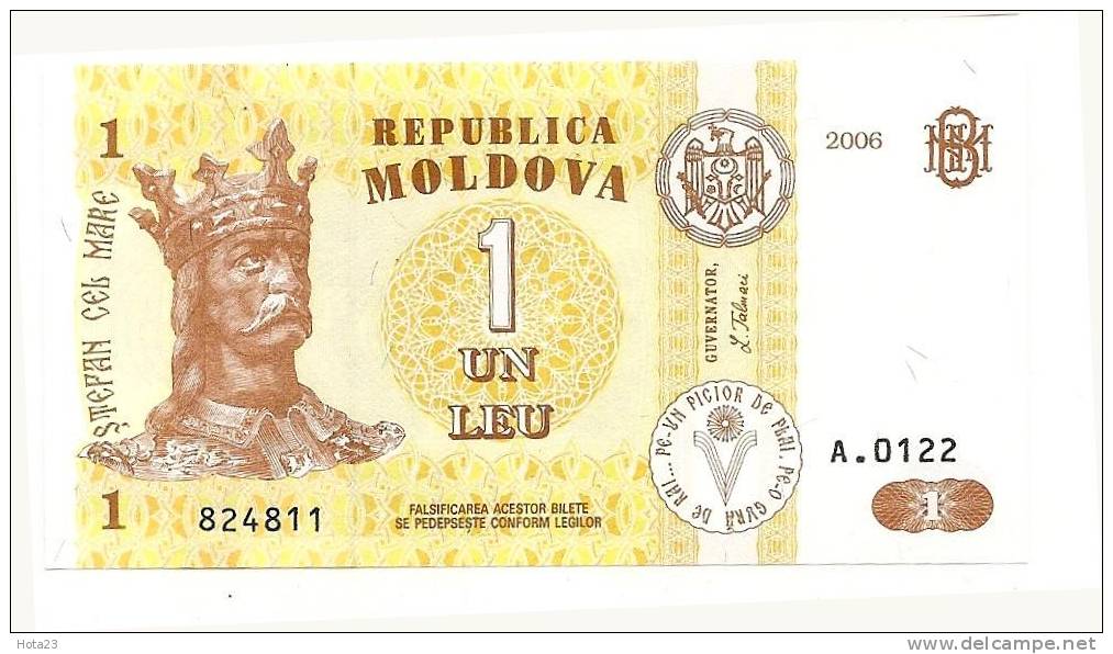 Moldova-1 Ley 2006 UNC - KING - Moldavie