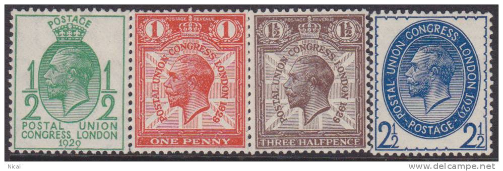 GB 1929 UPU Congress Set SG 434/7 HM XV221 - Neufs