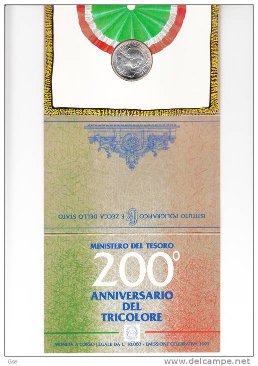 ITALIA  1997 - Tricolore 10.000 Lire In Astuccio Originale - Herdenking