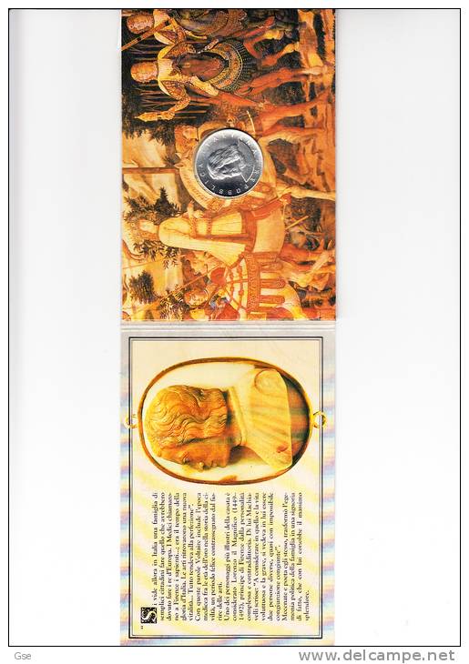 ITALIA  1992 -  Lorenzo Il Magnifico  - 500 Lire In Astuccio Originale - Commémoratives