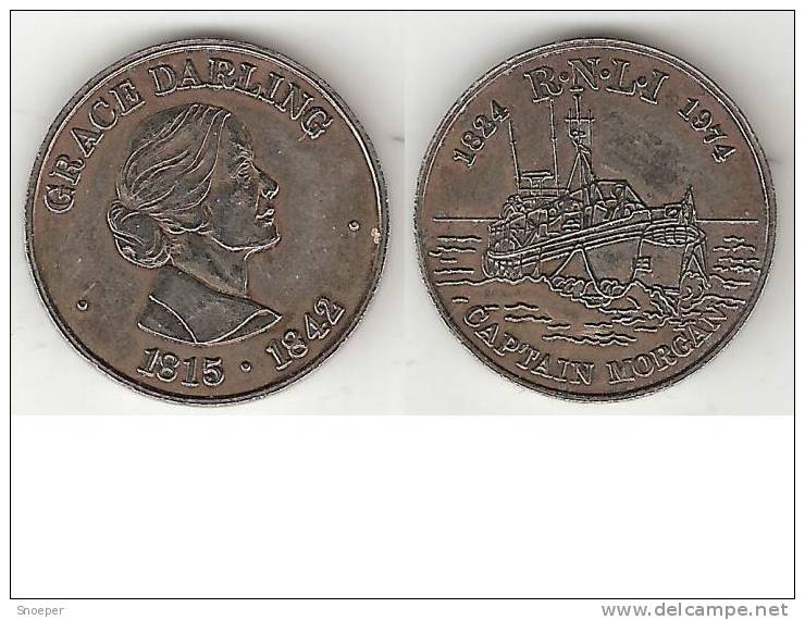 Token R.M.L.I. Captein Morgan 1824-1974 Grace Darling 1815-1842 - Other & Unclassified