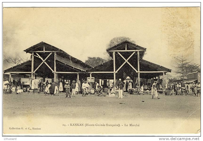 Carte Postale Ancienne Guinée - Kankan. Le Marché - Commerces - French Guinea