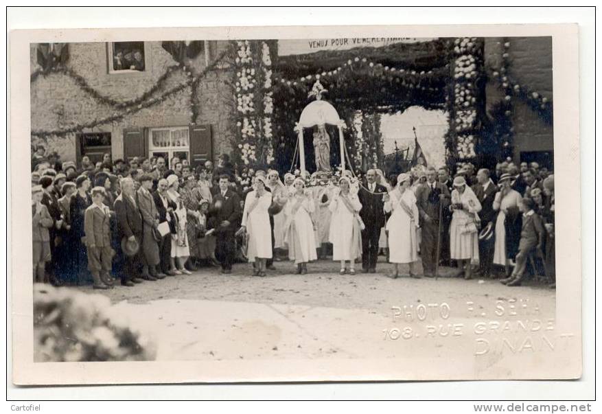 DINANT-ALENTOURS-PROCESSION-CORTEGE-CARTE-PHOTO-VIERGE-F. SEHA-108 RUE GRANDE-DINANT - Dinant