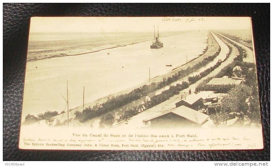 Vue Du Canal De Suez Et De L'usine Des Eaux à Port Saïd    ::::: Animation - Bateaux - Suez