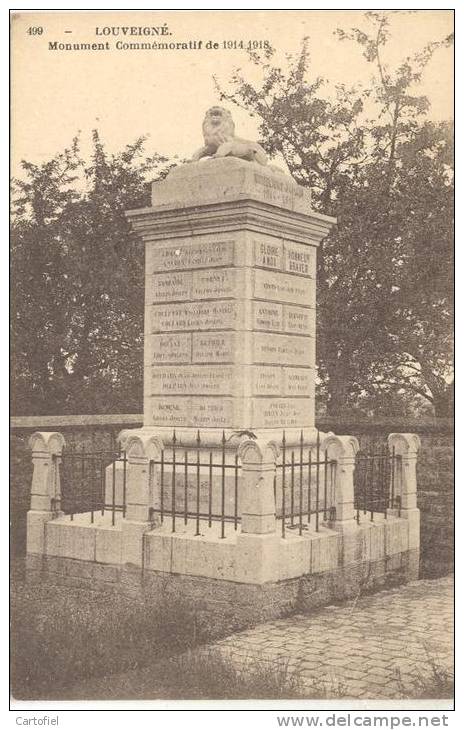 LOUVEIGNE-MONUMENT COMMEMORATIF DE 1947-1918-CARTE VIERGE-EDIT. HAYET-FAYMONVILLE-VERVIERS - Sprimont