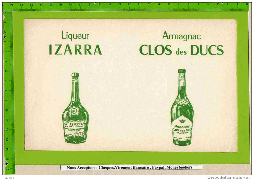 BUVARD : Liqueur ISARA  ARMAGNAC CLOS Des DUCS Vert - Licores & Cervezas