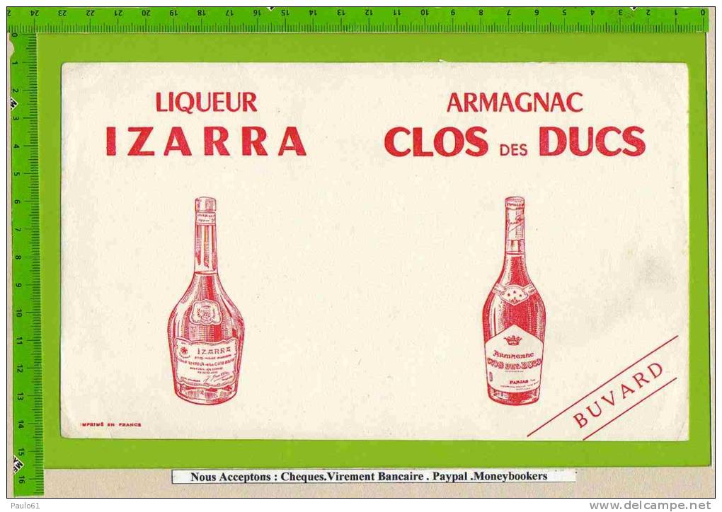BUVARD : Liqueur ISARA  ARMAGNAC CLOS Des DUCS Rouge - Liquor & Beer