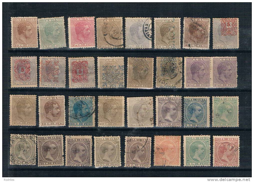 Colonia Española. 116 Sellos Nuevos O Usados Diferentes. Alto Valor - Cuba (1874-1898)