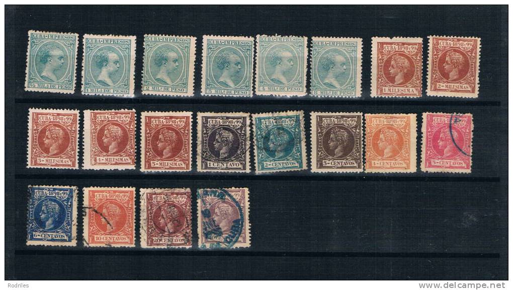 Colonia Española. 116 Sellos Nuevos O Usados Diferentes. Alto Valor - Cuba (1874-1898)