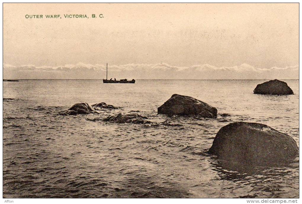 Outer Wharf Victoria BC 1905 Postcard - Victoria