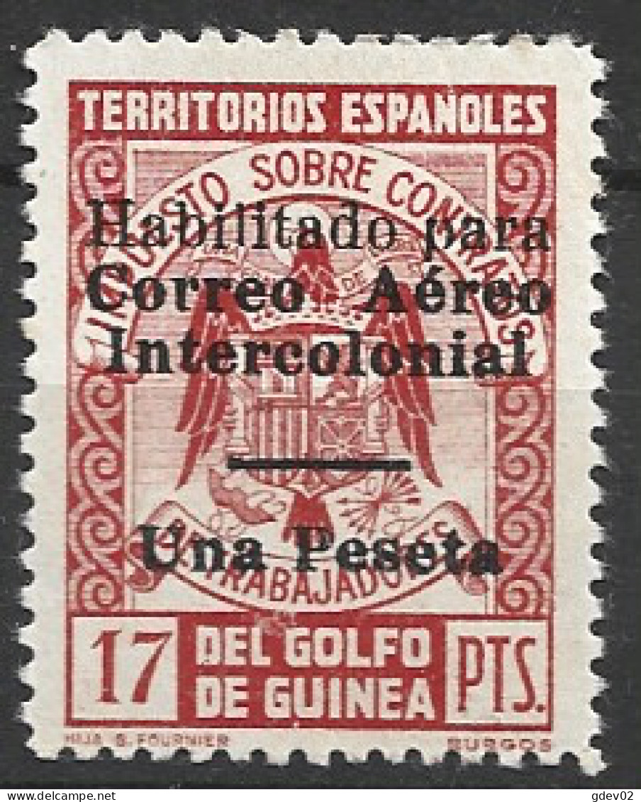 GUI259L-L3815TESO.Guinee GUINEA ESPAÑOLA SELLOS FISCALES 1939/41.(Ed  259L**).sin Charnela.LUJO RARO - Sellos