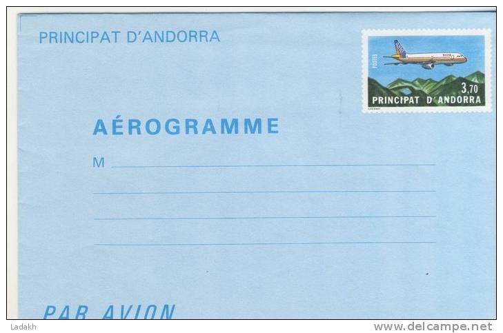AEROGRAMME  PRINCIPAT D'ANDORRE # 3.70 - Luchtpost